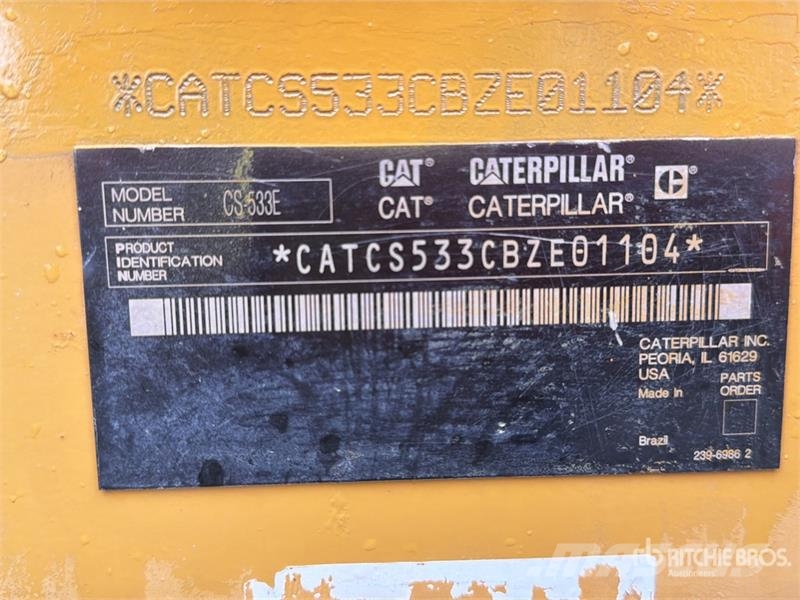 CAT CS-533E Rodillo / Smooth Drum Compactor مداحل أحادية الأسطوانة