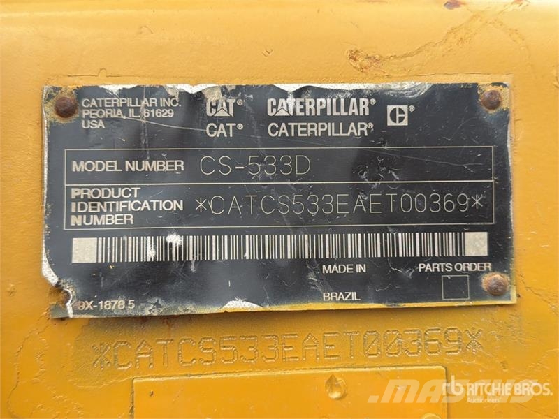 CAT CS533D Rodillo / Smooth Drum Compactor Enkelt tromle