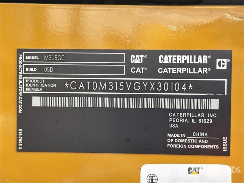 CAT M315GC Excavadora Hidraulica sobre Neumaticos (Sin Bageri točkaši