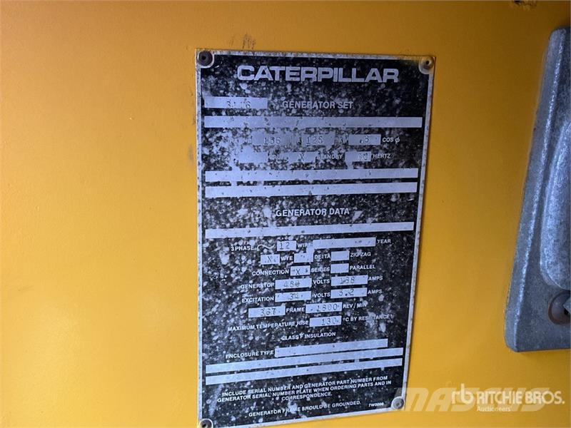 CAT SR4 156 kVA Skid-Mounted Planta de Luz / Generator Generadores diésel
