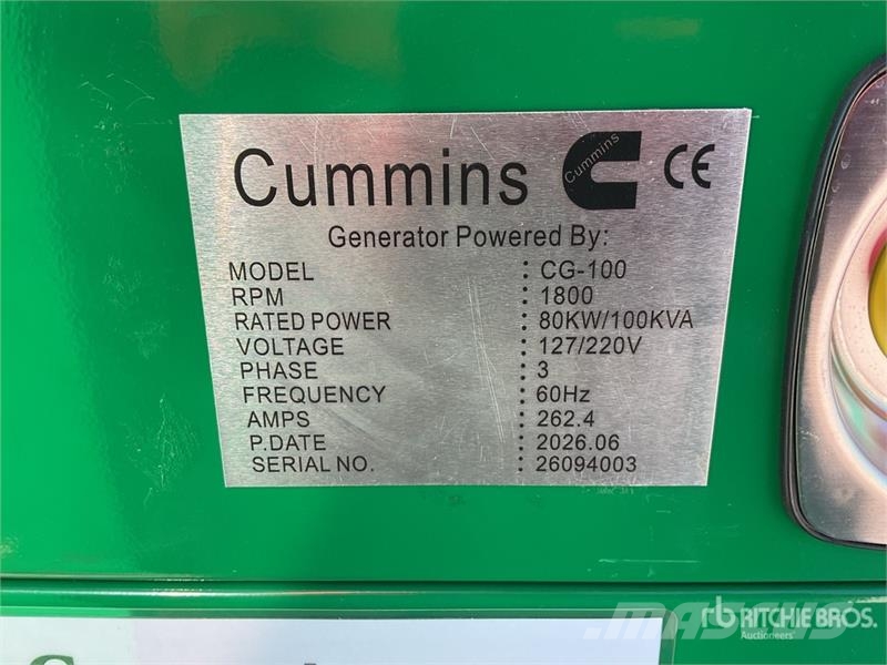  Cummims CG-100 100 kVA Skid-Mounted Planta de Luz  Generadores diésel