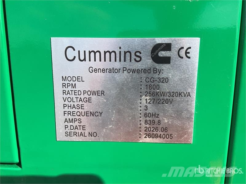 Cummins CG-320 320 kVA Skid-Mounted Planta de Luz (Sin Usa Diesel Generatoren