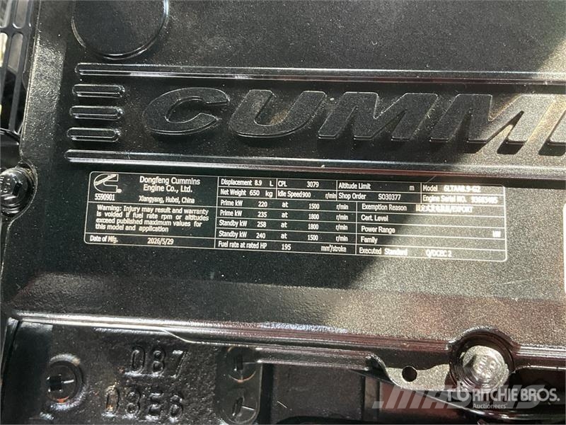 Cummins CG260 260 kVA Skid-Mounted Planta de Luz (Sin Usar Diesel Generatoren