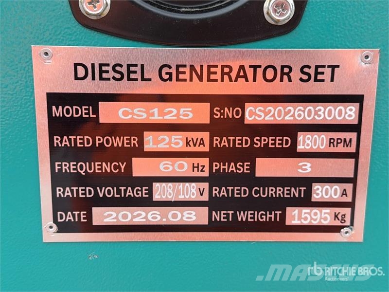 Cummins CS-125 125 kVA Mobile Planta de Luz (Sin Usar) / G Agregaty prądotwórcze Diesla