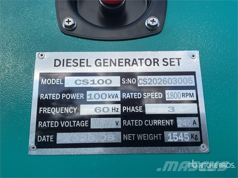 Cummins CS100 100 kVA Skid-Mounted Planta de Luz (Sin Usar Diesel Generatoren