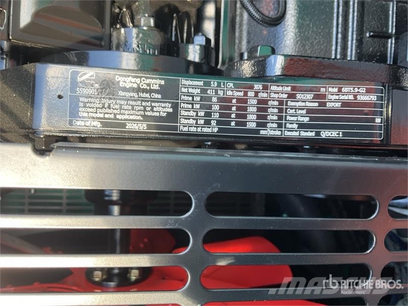 Cummins CS100 100 kVA Skid-Mounted Planta de Luz (Sin Usar Diesel Generatoren