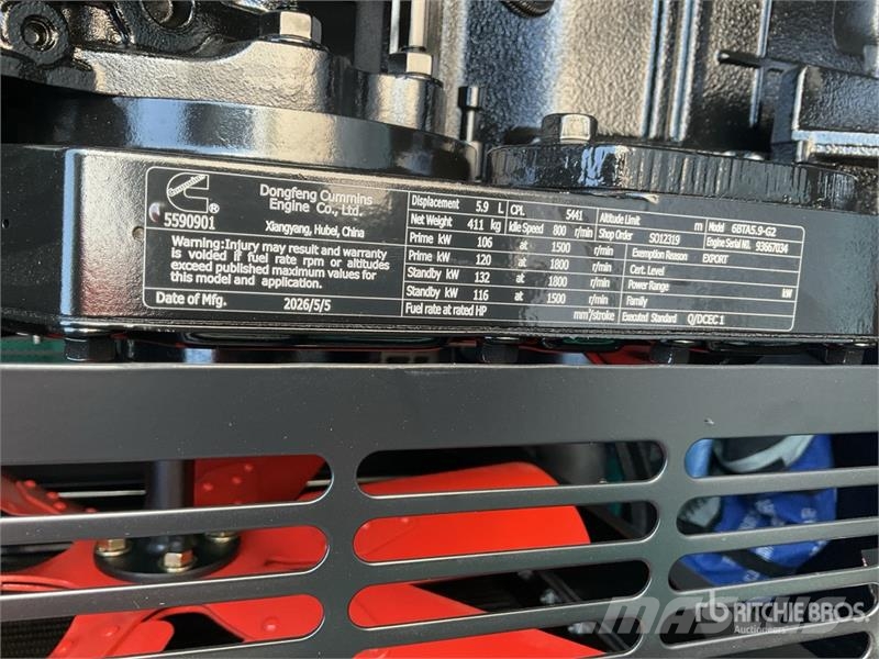 Cummins CS125 125 kVA Skid-Mounted Planta de Luz (Sin Usar Dizel generatori