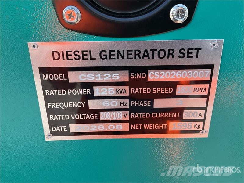 Cummins CS125 125 kVA Skid-Mounted Planta de Luz (Sin Usar Dizel generatori
