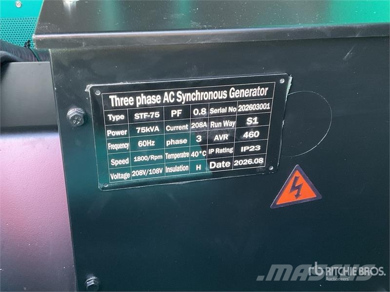 Cummins CS75 75 kVA Skid-Mounted Planta de Luz (Sin Usar)  Dizel generatori