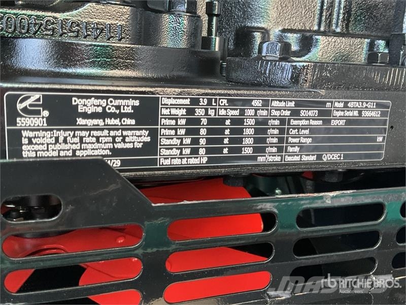 Cummins CS75 75 kVA Skid-Mounted Planta de Luz (Sin Usar)  Dizel generatori
