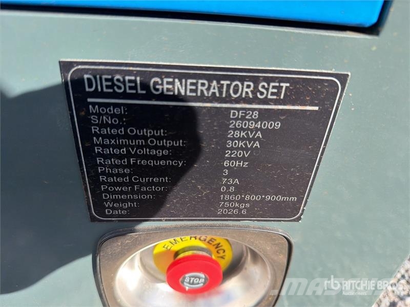 DF28 28 kVA Skid-Mounted Planta de Luz (Sin Usar) Diesel Generatoren