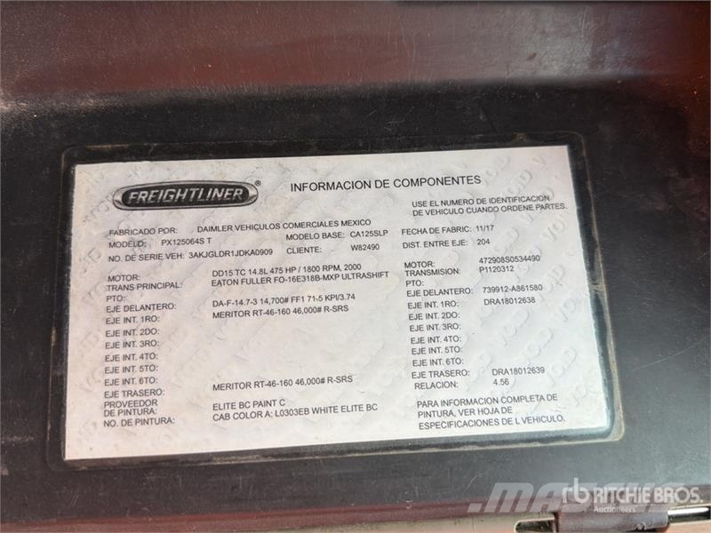 Freightliner Cascadia 125 6x4 Tractocamion con Dormitorio / T/A Cabezas tractoras