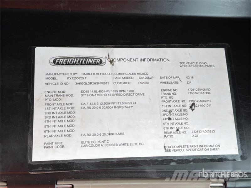 Freightliner Cascadia 125 6x2 Tractocamion con Dormitorio / T/A Sadulveokid