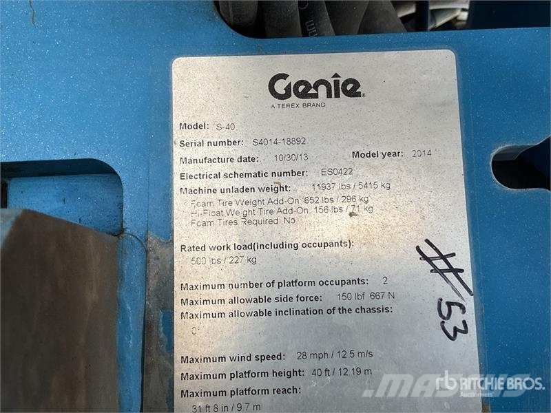Genie S40 4WD Diesel Elevador Telescopico / Telescopic B Teleskopske podizne platforme