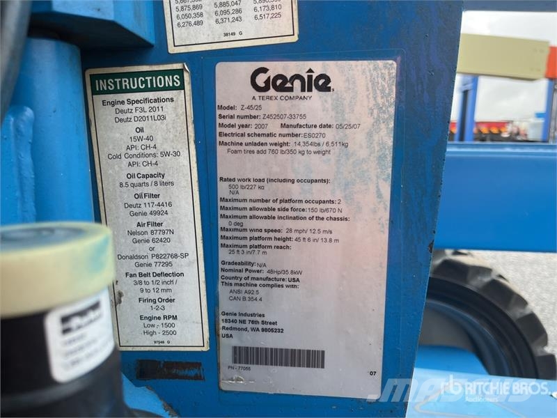 Genie Z45/25 4WD Diesel Elevador Articulado / Articulati Zglobne podizne platforme