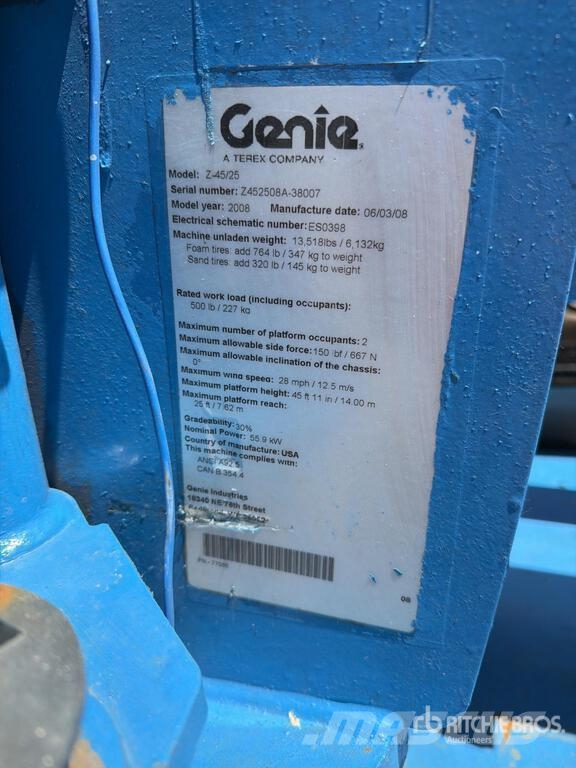 Genie Z45/25JRT 2WD Dual Fuel Elevador Articulado / Arti Articulated boom lifts