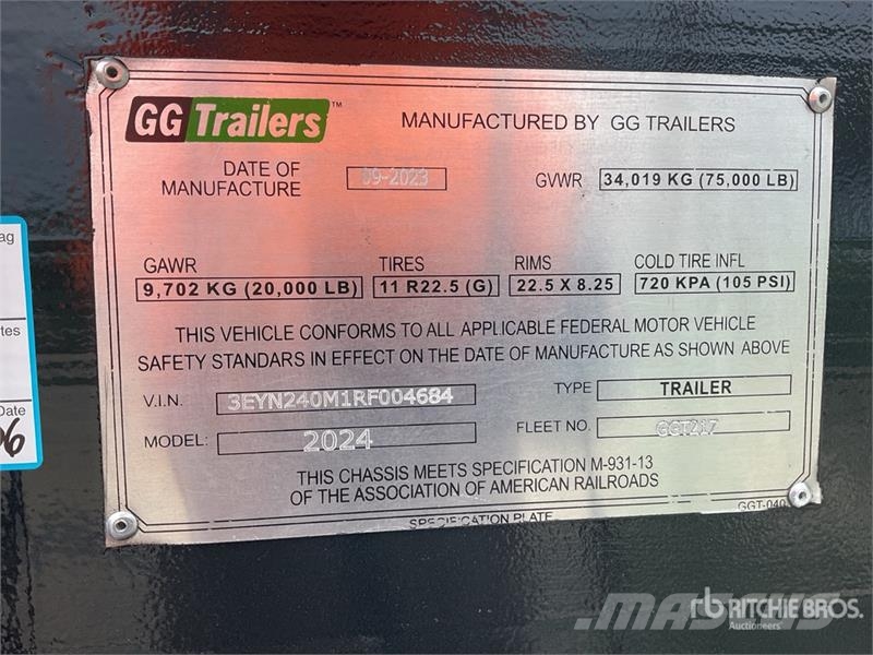 GG Trailers 40 ft T/A Semirremolque Portacontenedo Kontejnerske prikolice