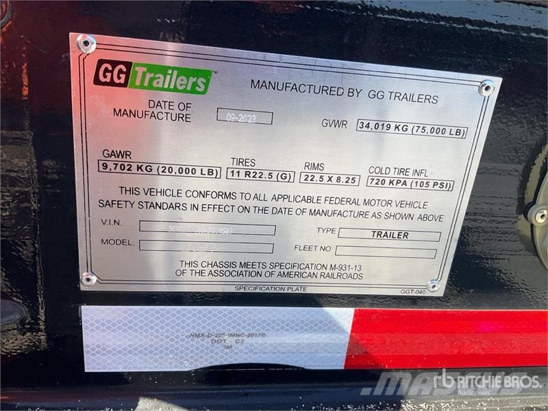  GG Trailers SA de CV  40 ft T/A Semirremolque Port مقطورات حاويات
