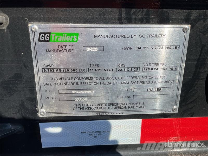  GG Trailers SA de CV  40 ft T/A Semirremolque Port Remolques portacontenedores