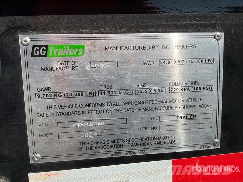 GG Trailers SA de CV 40 ft T/A Semirremolque Port Przyczepy do transportu kontenerów