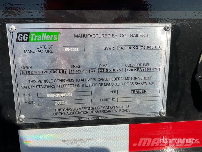  GG Trailers SA de CV 40 ft T/A Semirremolque Porta Remolques portacontenedores