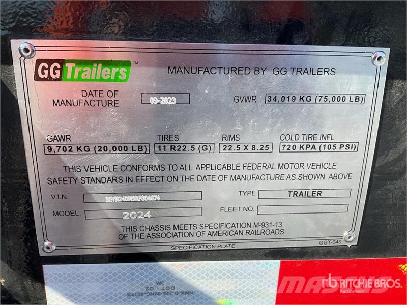  GG Trailers SA de CV 40 ft T/A Semirremolque Porta Remolques portacontenedores