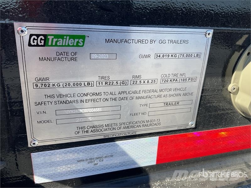  GG Trailers SA de CV  40 ft T/A Semirremolque Port Remolques portacontenedores