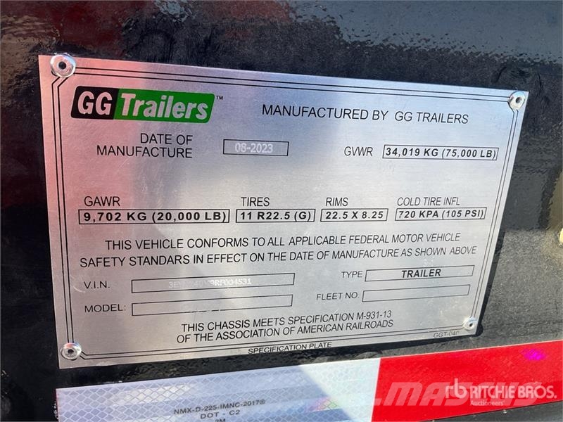  GG Trailers SA de CV 40 ft T/A Semirremolque Porta Remolques portacontenedores