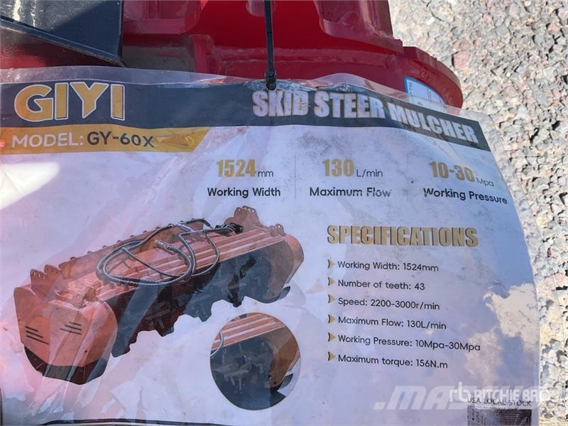 GIYI GY-60X 60 in Trituradora para Minicargador (S Metsamultšerid