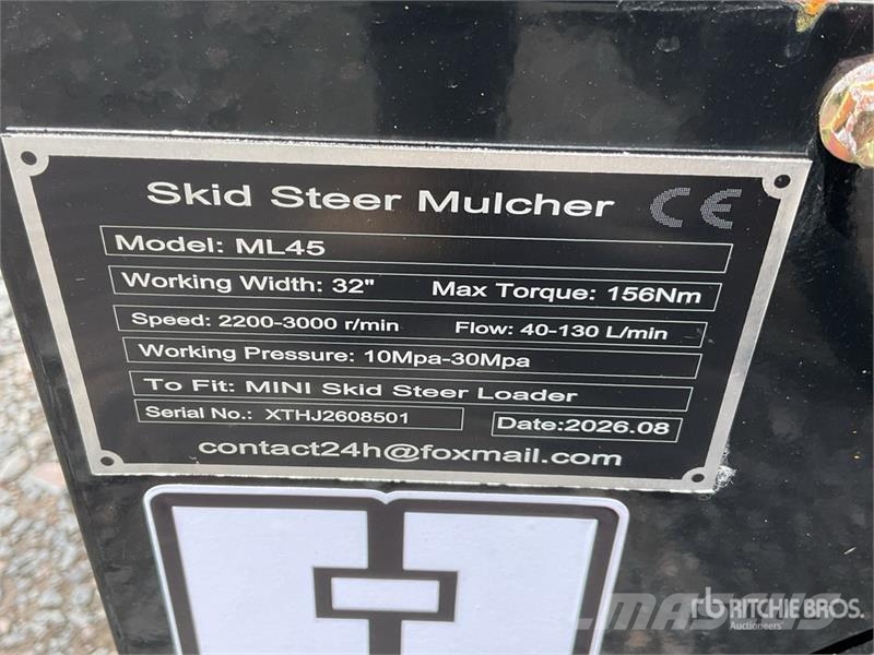  GIYI ML45 32 in Mini Trituradora para Minicargador Лісові мулчери