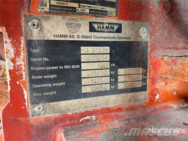 Hamm HD120V Rodillo Doble / Double Drum Roller Rouleaux tandem