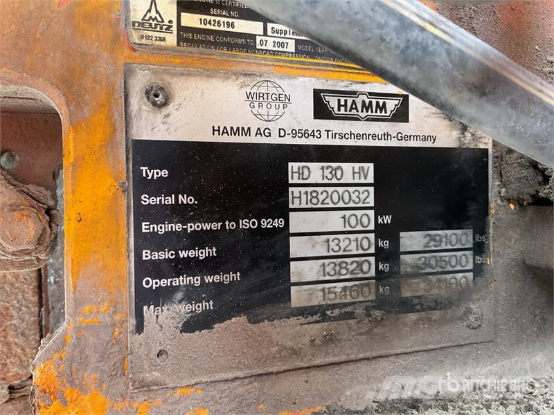 Hamm HD130HV Rouleaux tandem