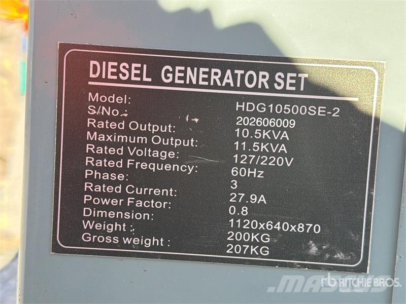 HDG10500SE-2 10.5 kVA Mobile Planta de Luz (Sin Us Dízel áramfejlesztők