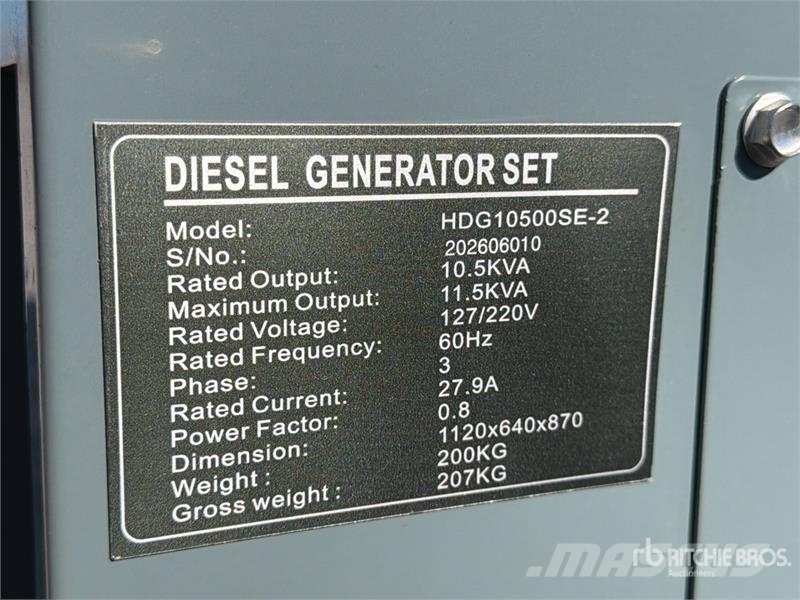 HDG10500SE-2 10.5 kVA Mobile Planta de Luz (Sin Us Dízel áramfejlesztők