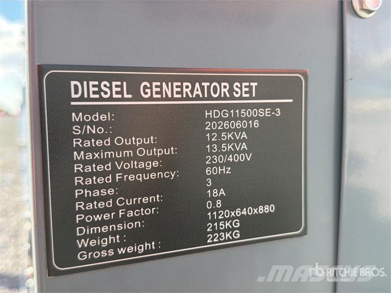 HDG11500SE-3 12.5 kVA Mobile Planta de Luz (Sin Us Diesel Generatoren