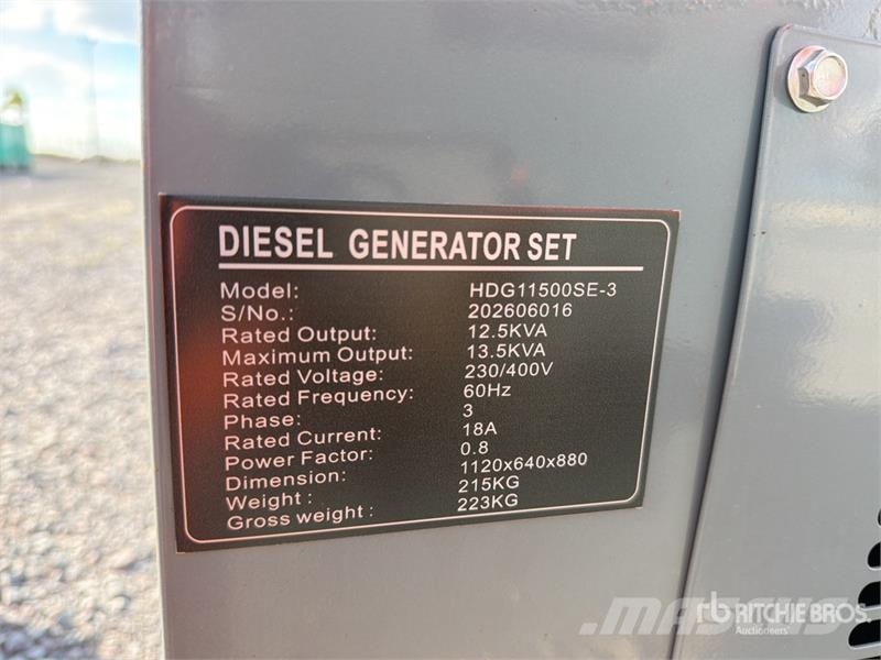 HDG11500SE-3 12.5 kVA Mobile Planta de Luz (Sin Us Diesel Generatoren