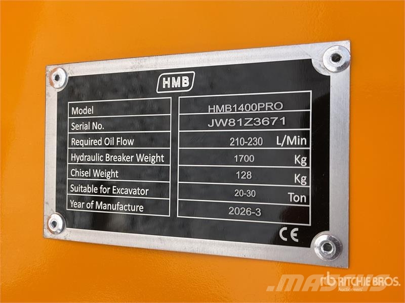 HMB 1400PRO Martillo Hidraulico (Sin Usar) / Hydraulic Čekići