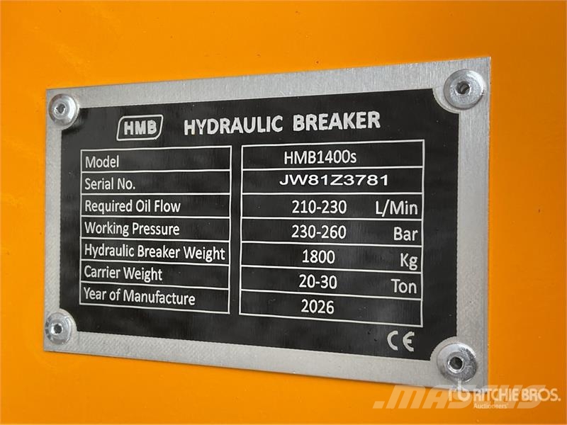 HMB 1400s Martillo Hidraulico (Sin Usar) / Hydraulic B Marteau hydraulique