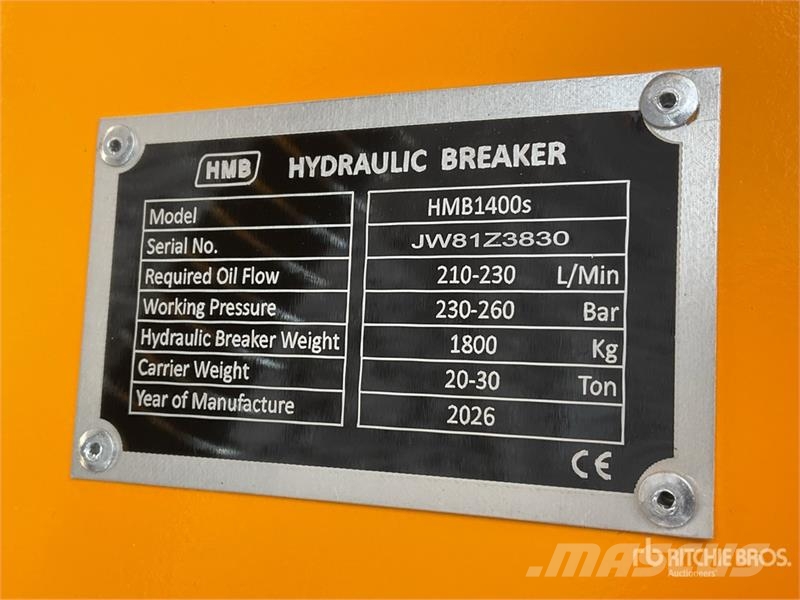 HMB 1400s Martillo Hidraulico (Sin Usar) / Hydraulic B Marteau hydraulique