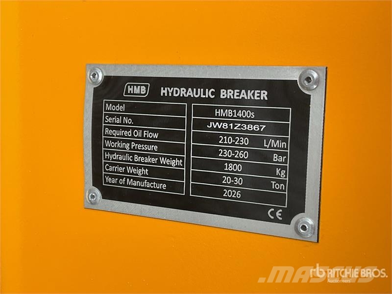 HMB 1400s Martillo Hidraulico (Sin Usar) / Hydraulic B Плуги