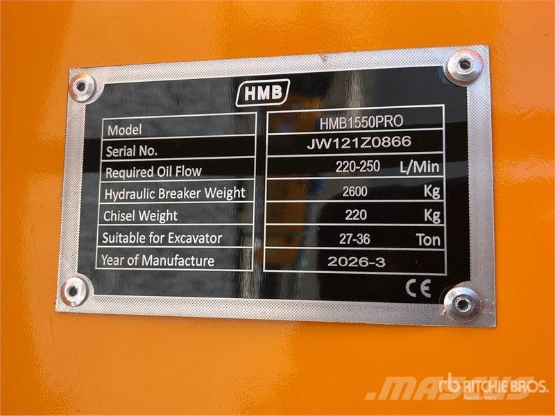 HMB 1550PRO Martillo Hidraulico (Sin Usar) / Hydraulic Čekići