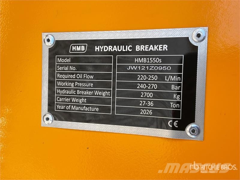 HMB 1550s Martillo Hidraulico (Sin Usar) / Hydraulic B ハンマー/ブレーカ