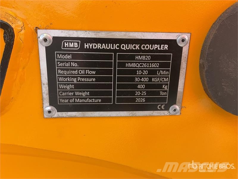 HMB 20 Acoplador Rapido Hidraulico (Sin Usar) / Excava Conectores rápidos