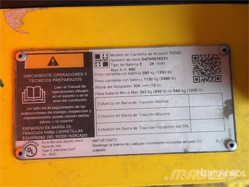 Hyster T5ZAC Remolcador Electrico / Electric Tow Tractor Električni viljuškari
