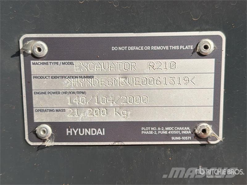 Hyundai R210 Excavadora Hidraulica (Sin Usar) / Tracked Ex Excavadoras sobre orugas