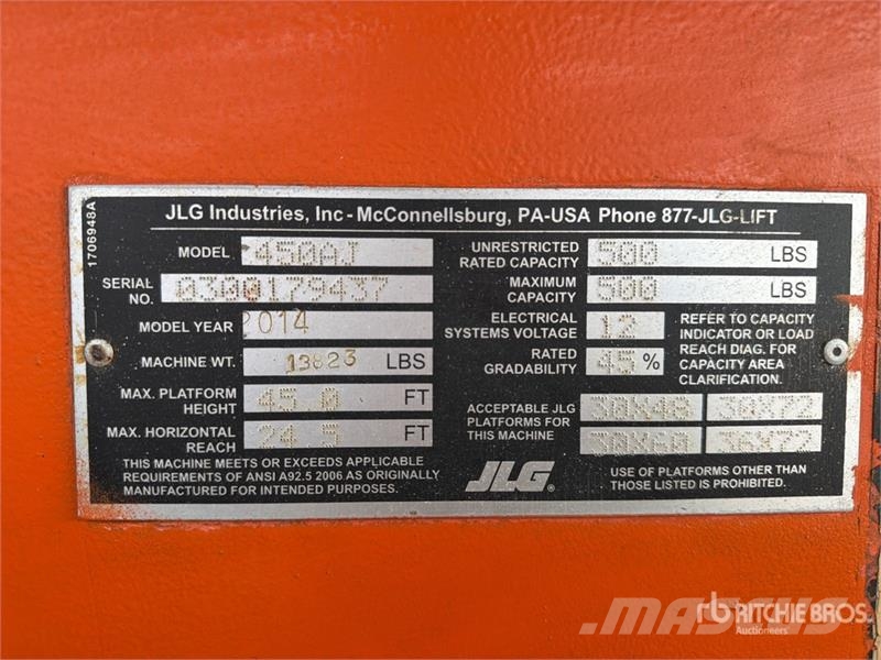 JLG 450AJ 4WD Diesel Elevador Articulado / Articulatin Gelenkteleskoparbeitsbühnen