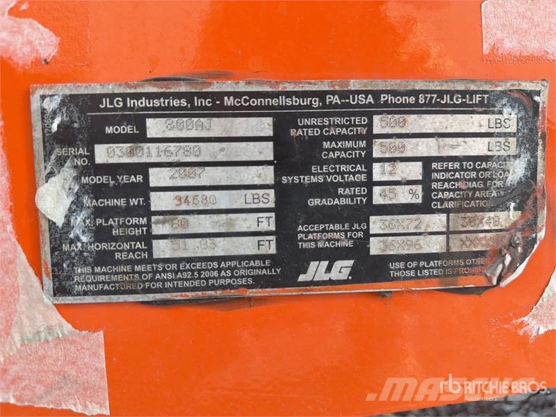 JLG 800 AJ 4WD Diesel Elevador Articulado / Articulati رافعات سلة مفصلية