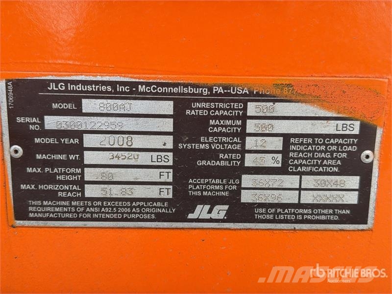 JLG 800 AJ 4WD Diesel Elevador Articulado / Articulati Strēles pacēlāji