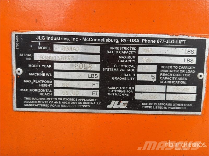 JLG 800AJ 2WD Diesel Elevador Articulado / Articulatin Strēles pacēlāji