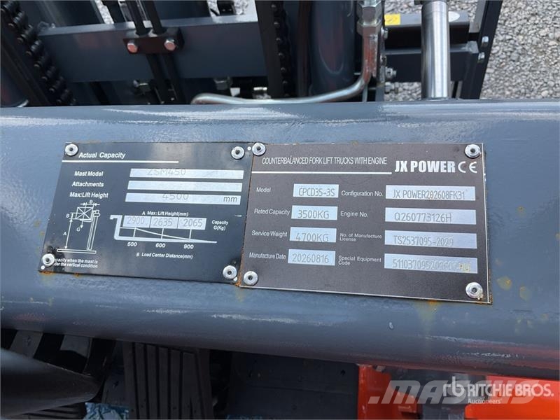 JX POWER CPCD35-3S 7700 lb Pneumatic Tire Forklift Montacargas - otros